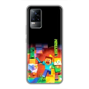Чехлы для Vivo V21E (Персонажи Майн Крафт) (Герой Майнкрафт)