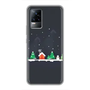 Силиконовый бампер на рождество для Vivo V21E (Город зимний)