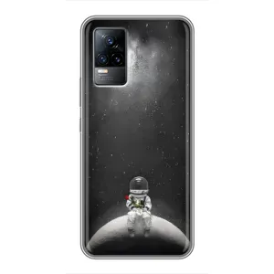 Силіконовый Чохол з принтом "Космонавти" на Vivo V21E (Космонавт романтик)
