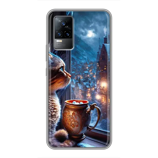 Чехол с рисунком «Кот новогодний» для Vivo V21E Чехол с рисунком «Кот новогодний» для Vivo V21E