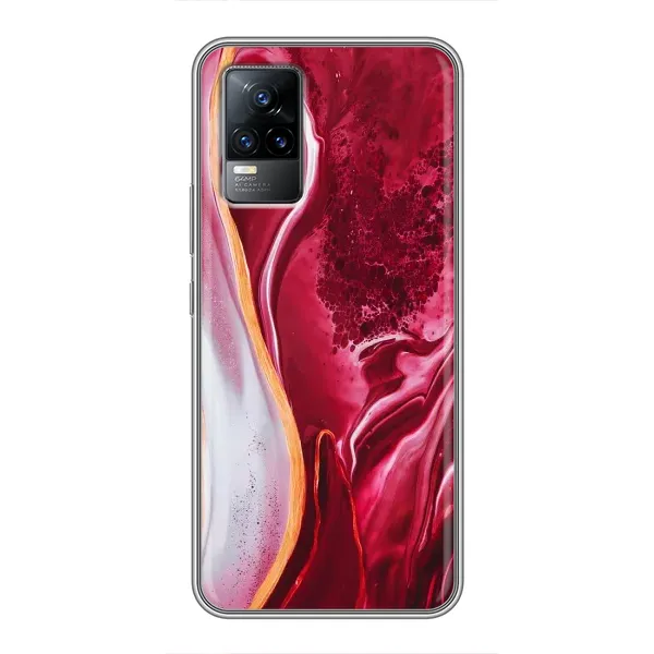 Чехол с рисунком «Красный мрамор» для Vivo V21E Чехол с рисунком «Красный мрамор» для Vivo V21E