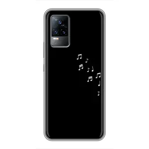 Чехол с картинками на черном фоне для Vivo V21E (Ноты)
