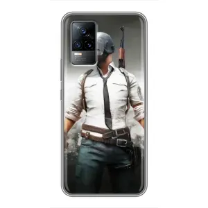 Силиконовый чехол с картинкой "Герой Pubg" на Vivo V21E (Пабг)