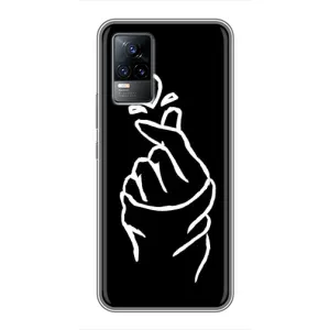 Чехлы (Знак сердечка) на Vivo V21E (Сердце на черном)