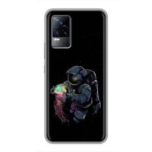 Силіконовый Чохол з принтом "Космонавти" на Vivo V21E (В руках земля)