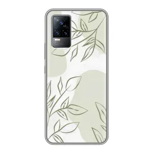 Чехол цветочный дизайн для Vivo V21E (Зелёный дизайн)