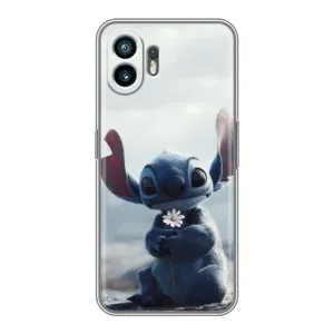 Чехол с рисунком «Стич с цветочком» для Vivo V60e