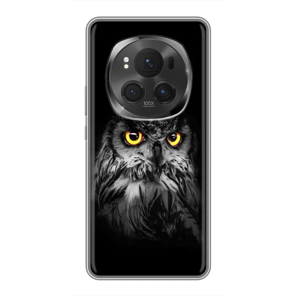 Чехол с рисунком «Сова на чёрном» для Vivo X200 PRO Чехол с рисунком «Сова на чёрном» для Vivo X200 PRO