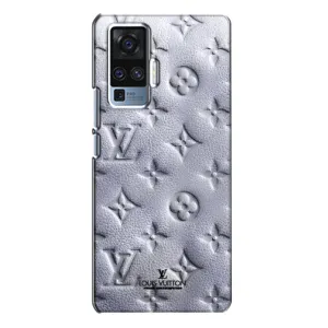 Текстурный Чехол Louis Vuitton для Виво Х50 Про (Белый ЛВ)
