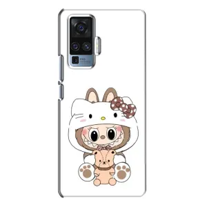 Чехол с принтом Лабубу для Vivo X50 Pro (Белый Лабубу)