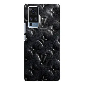 Текстурный Чехол Louis Vuitton для Виво Х50 Про (Черный ЛВ)