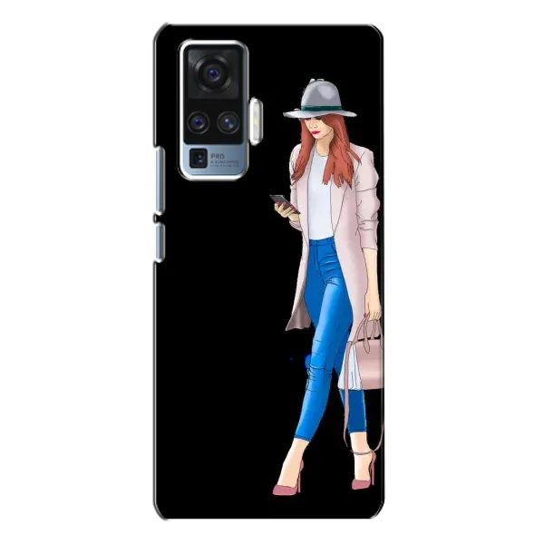 Чехол с рисунком «Девушка со смартфоном» для Vivo X50 Pro Чехол с рисунком «Девушка со смартфоном» для Vivo X50 Pro