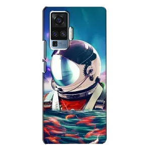 Силіконовый Чохол з принтом "Космонавти" на Vivo X50 Pro (Космонавт у воді)