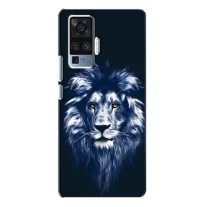 Чехол с картинкой на Vivo X50 Pro (Лев - синий)
