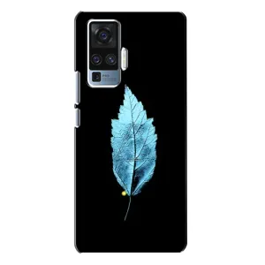 Чехол с картинками на черном фоне для Vivo X50 Pro (Листочек)