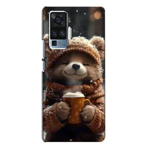 Печатный чехол «Зверята с кофе» для Vivo X50 Pro (Медвежонок с кофе)