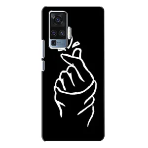 Чехлы (Знак сердечка) на Vivo X50 Pro (Сердце на черном)