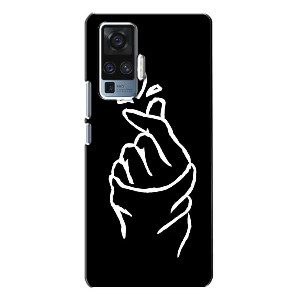 Чехол с рисунком «Сердце на черном» для Vivo X50 Pro