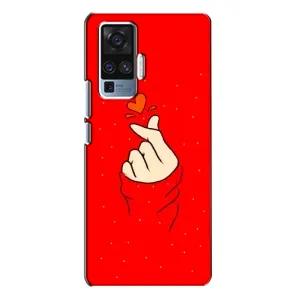 Чехлы (Знак сердечка) на Vivo X50 Pro (Сердце на красном)