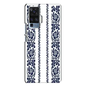 Силиконовый Чехол на Vivo X50 Pro с картинкой Вышиванки (Синяя вышиванка)