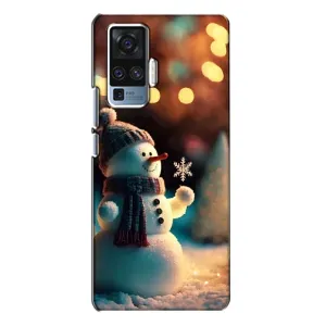 Чехлы на Новый Год Vivo X50 Pro (Снеговик праздничный)