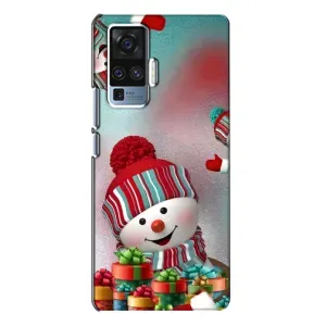 Чехлы на Новый Год Vivo X50 Pro (Снеговик в шапке)