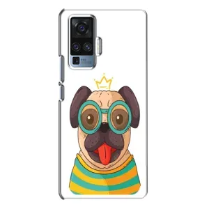 Бампер для Vivo X50 Pro с картинкой "Песики" (Собака Король)