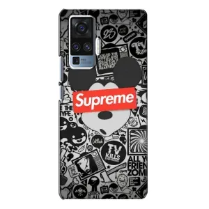 Чехол с Брендами одежды на Виво Х50 Про (Supreme Маус)