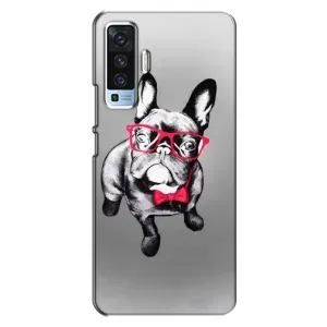 Чехол (ТПУ) Милые собачки для Vivo X50 (Бульдог в очках)