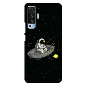 Силиконовый Чехол с принтом "Космонавты" на Vivo X50 (Космонавт на рыбалке)