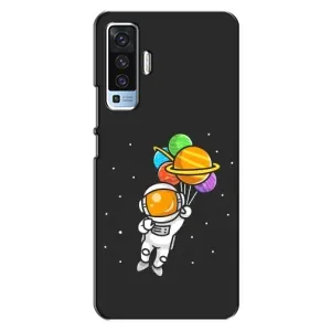 Силиконовый Чехол с принтом "Космонавты" на Vivo X50 (Космонавт с шариками)