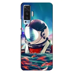 Силиконовый Чехол с принтом "Космонавты" на Vivo X50 (Космонавт в воде)