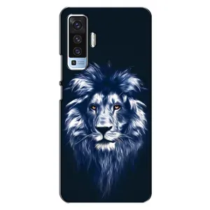 Чехол с картинкой на Vivo X50 (Лев - синий)
