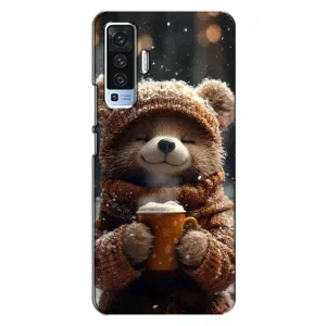 Печатный чехол «Зверята с кофе» для Vivo X50 (Медвежонок с кофе)