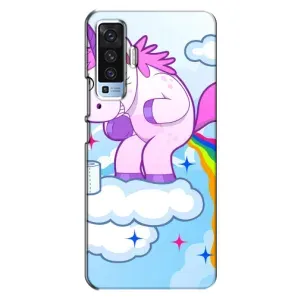 Чехол Unicorn на Vivo X50 (Радуга единорожка)