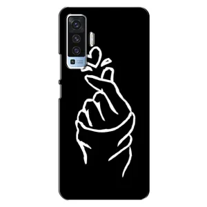 Чохол (Знак сердечка) для Vivo X50 (Сердечко на чорному)