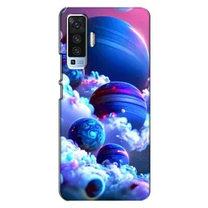 Чехлы КОСМОС для Vivo X50 (Синие планеты)
