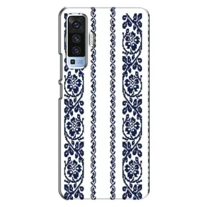 Силиконовый Чехол на Vivo X50 с картинкой Вышиванки (Синяя вышиванка)
