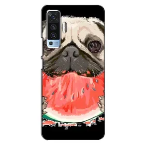 Чехол (ТПУ) Милые собачки для Vivo X50 (Смешной Мопс)