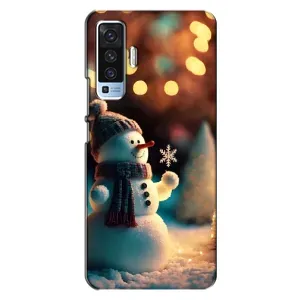 Чехлы на Новый Год Vivo X50 (Снеговик праздничный)
