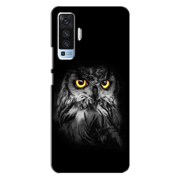 Чехол с рисунком «Сова на чёрном» для Vivo X50
