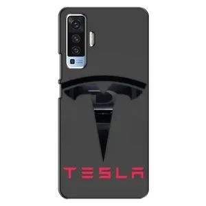 Силиконовый бампер с картинкой машины на Vivo X50 (Logo TESLA)