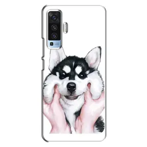 Бампер для Vivo X50 с картинкой "Песики" (Собака Хаски)