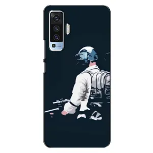Силиконовый чехол с картинкой "Герой Pubg" на Vivo X50 (В экиперовке)