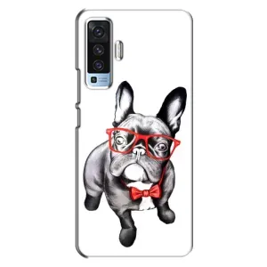 Бампер для Vivo X50 с картинкой "Песики" (В очках)