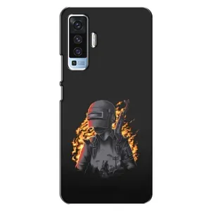 Силиконовый чехол с картинкой "Герой Pubg" на Vivo X50 (В огне)