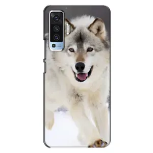 Чехол с Волком на Vivo X50 (Волк на снегу)