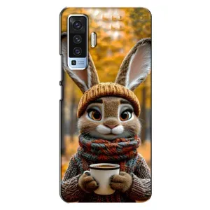 Печатный чехол «Зверята с кофе» для Vivo X50 (Зайчик с кофе)
