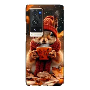 Друкований чохол 'Звірята з кавою' для Vivo X60 Pro Plus (Білка з кавою)