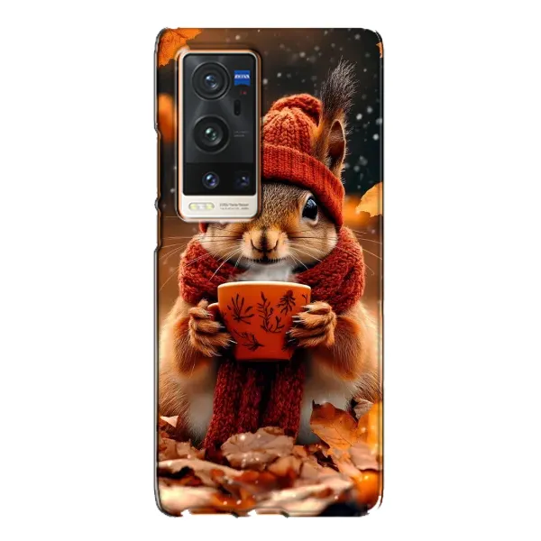 Чехол с рисунком «Белка с кофе» для Vivo X60 Pro Plus Чехол с рисунком «Белка с кофе» для Vivo X60 Pro Plus